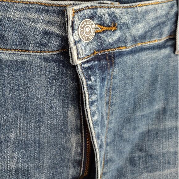 Risen Stretch High Rise Medium Wash Raw Hem Straight Jean 2X 18 20 Plus XRDP1282 - Picture 5 of 12